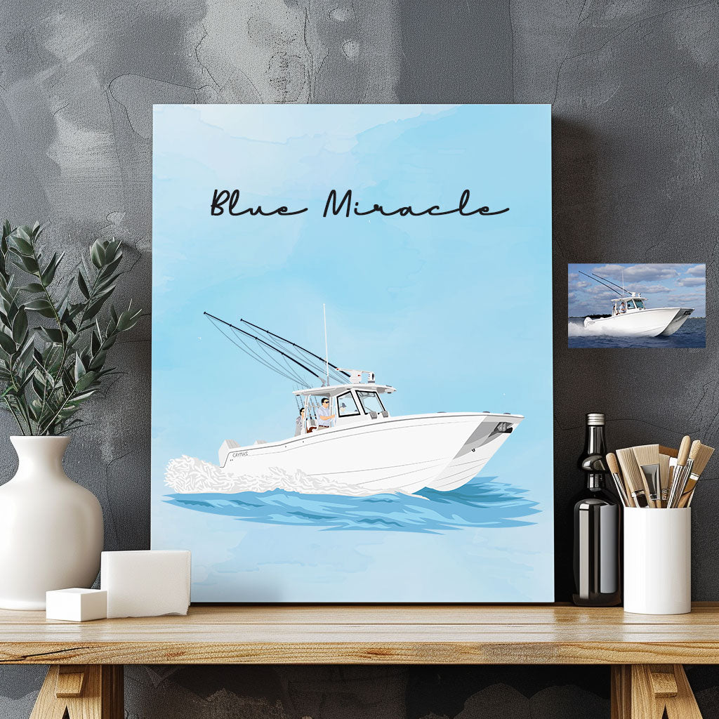 Custom Boat Drawing Canvas - Mardonyx Artwork
