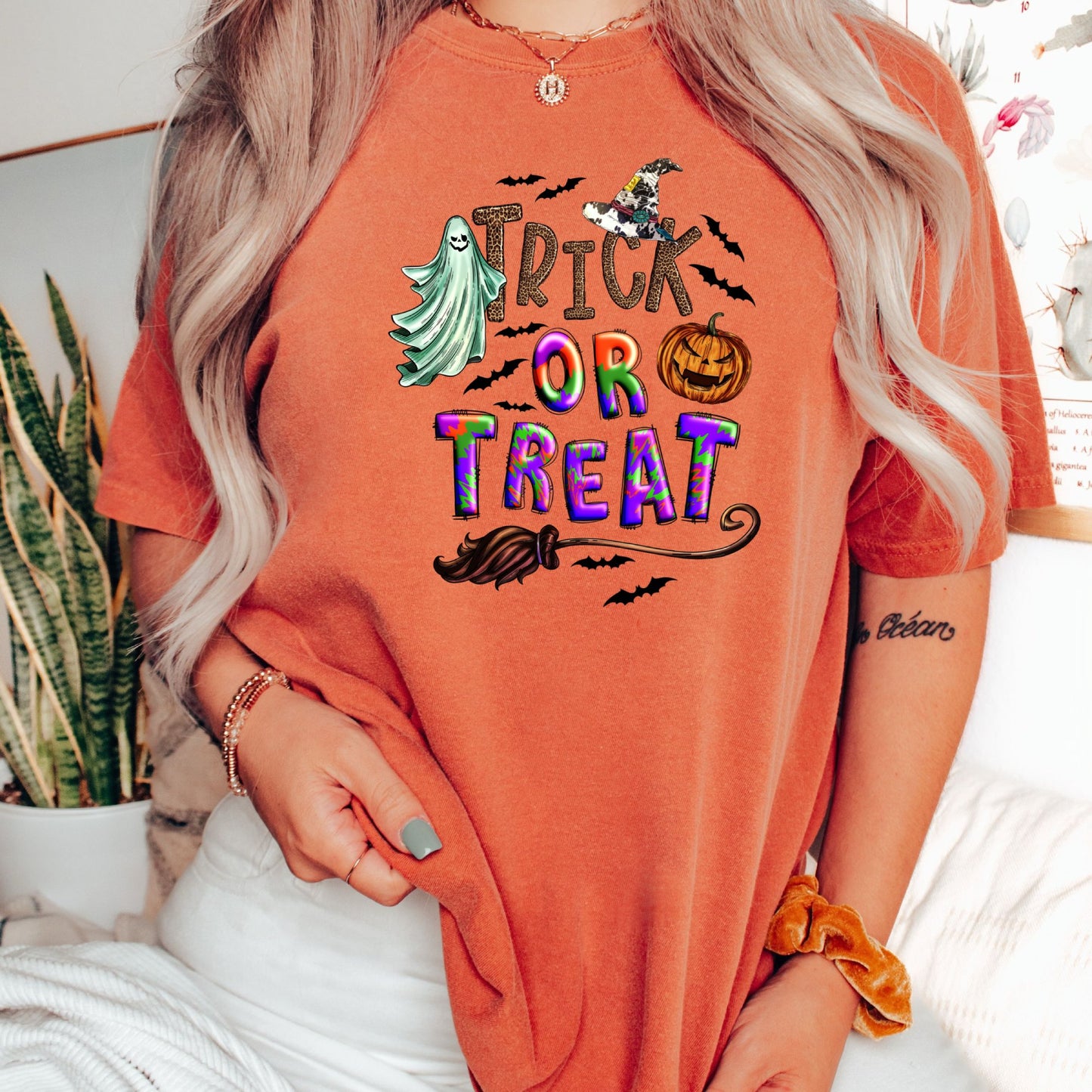 Women's Trick or Treat Halloween T-Shirt