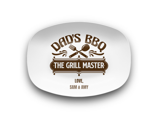 BBQ Grill Platter - Gift for Dad - Personalized Platter - Father's Day Platter