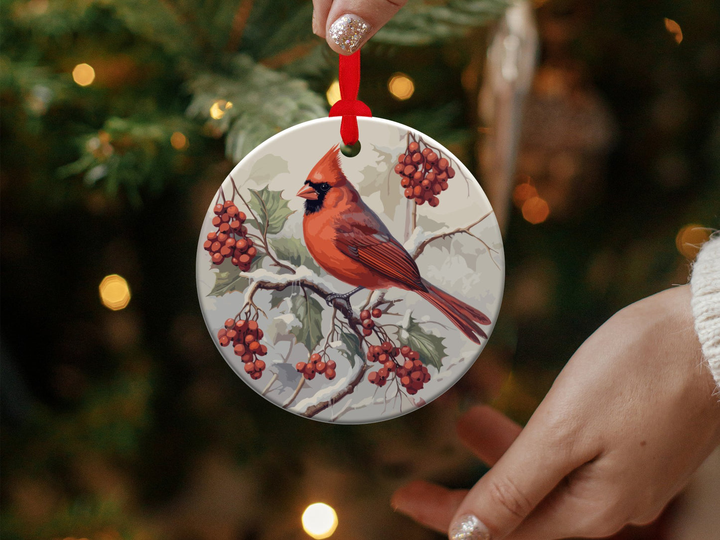 Cardinal Christmas Ornament, Message from Heaven Ornament - Mardonyx Ornament