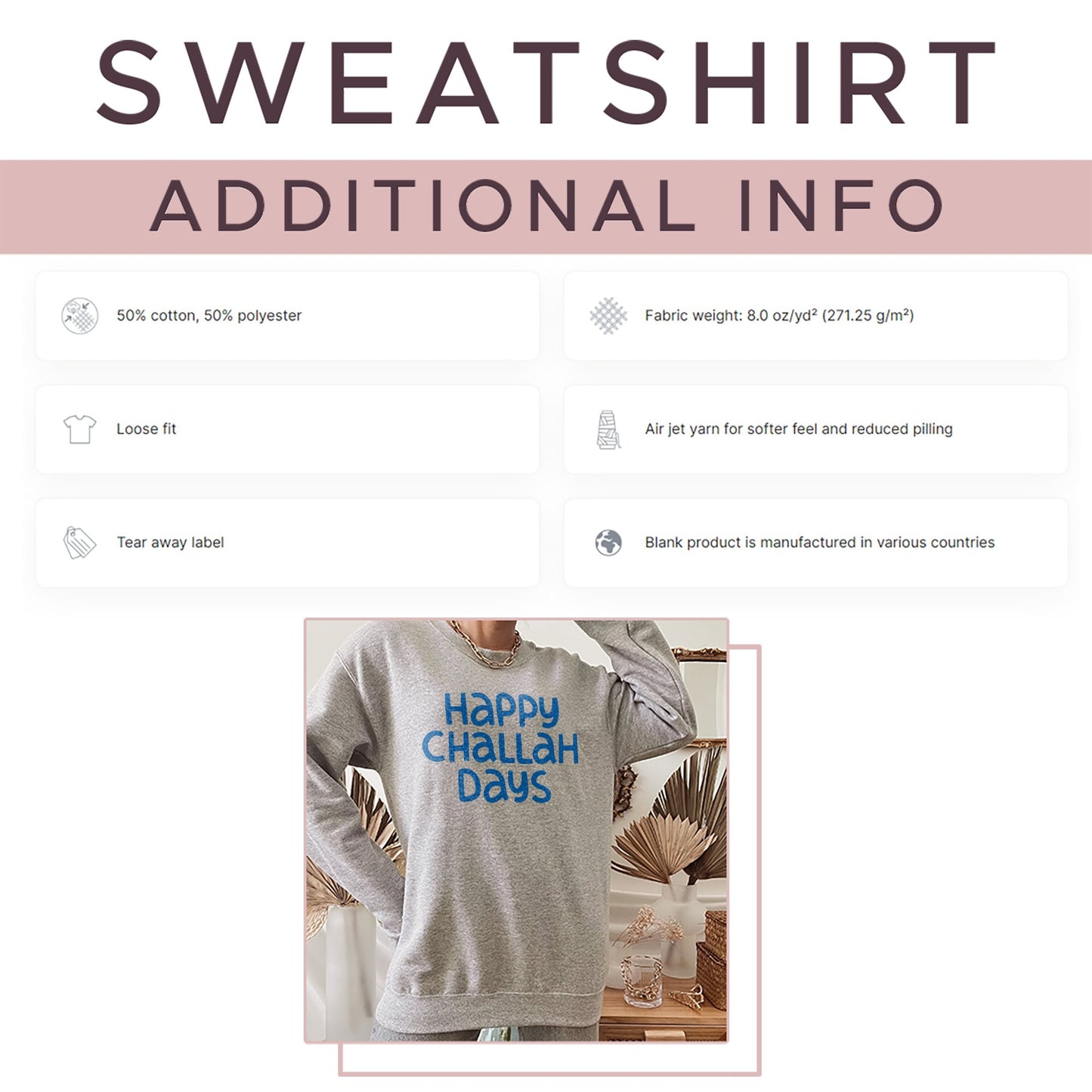 Hanukkah Sweatshirt, Happy Challah Days - Mardonyx Sweatshirt