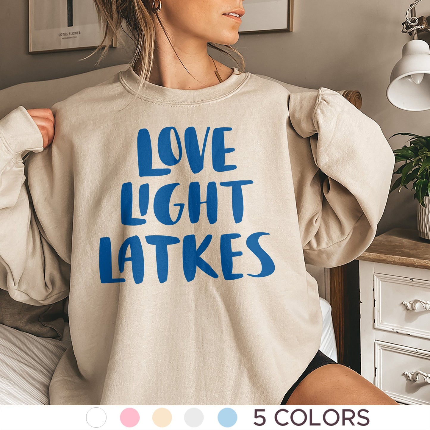 Hanukkah Sweatshirt, Love Light Latkes - Mardonyx Sweatshirt