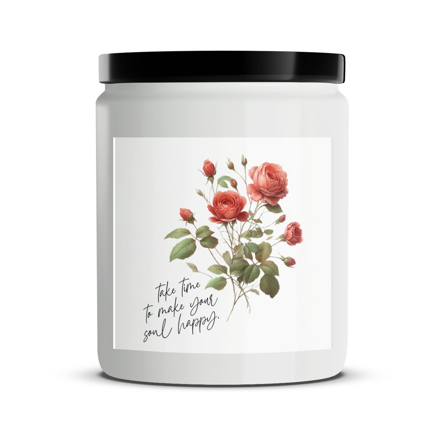 Floral Scented Candle with Roses, Inspirational Quote, Perfect for Home Decor and Gift Giving - Mardonyx