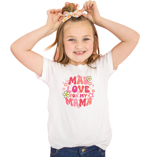 Mad Love for my Mama T-Shirt, Kids Valentines Shirt, Baby Girl Valentines Outfit, Kids Girls Valentine's Day Shirt - Mardonyx T-Shirt