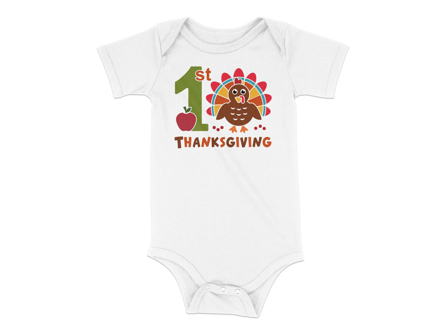 First Thanksgiving Baby Bodysuit - Mardonyx T-Shirt 24M / White