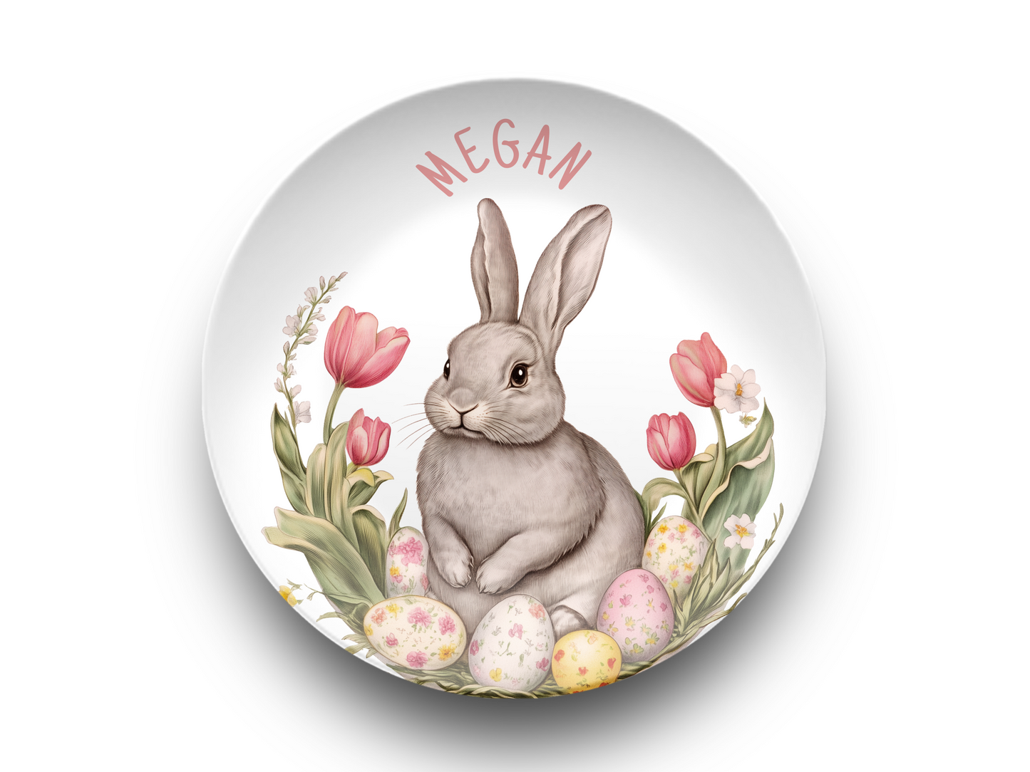 Personalized Easter Bunny Plate – Adorable Kids' Easter Gift!