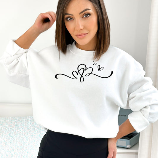 Love Knot Minimalist Line Art Sweatshirt, Casual Comfortable Pullover, Unisex Modern Graphic Top, Aesthetic Clothing Gift - Mardonyx Sweatshirt