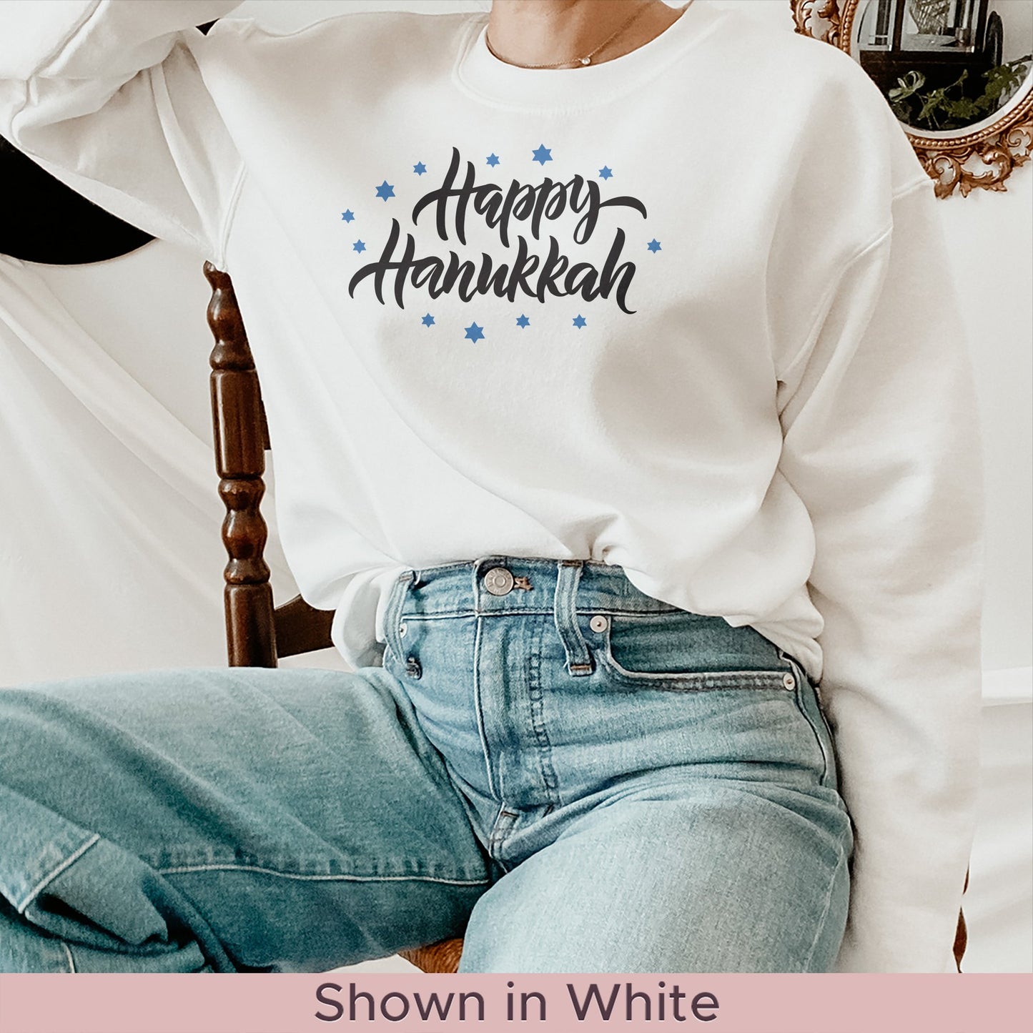 Hanukkah Sweatshirt, Happy Hanukkah - Mardonyx Sweatshirt