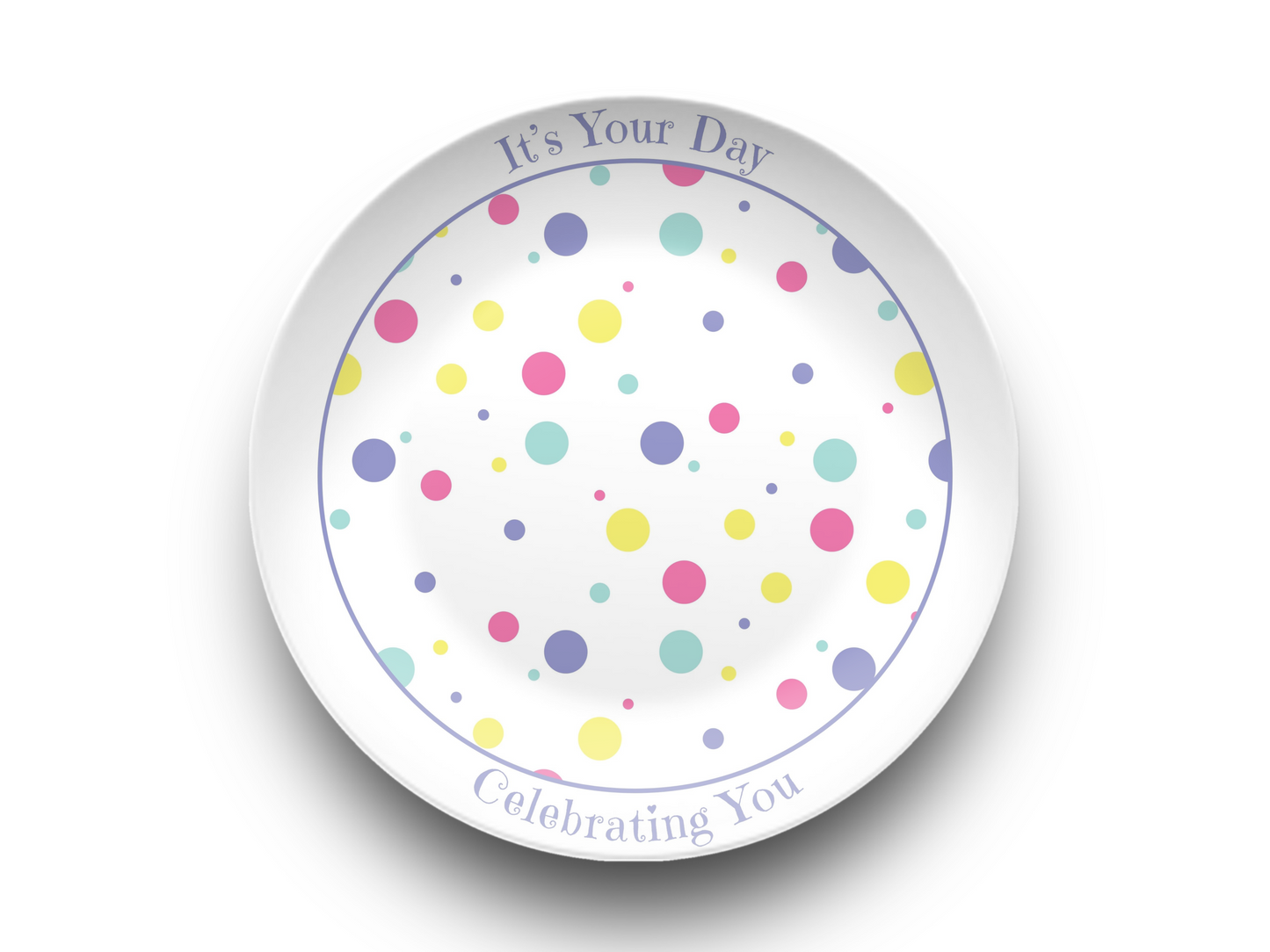 It’s Your Day” Celebration Plate – Reusable Plastic Plate for Birthdays, Anniversaries, Special Occasions – 10.5" Keepsake Gift Plate with Gold Lettering – Dishwasher Safe