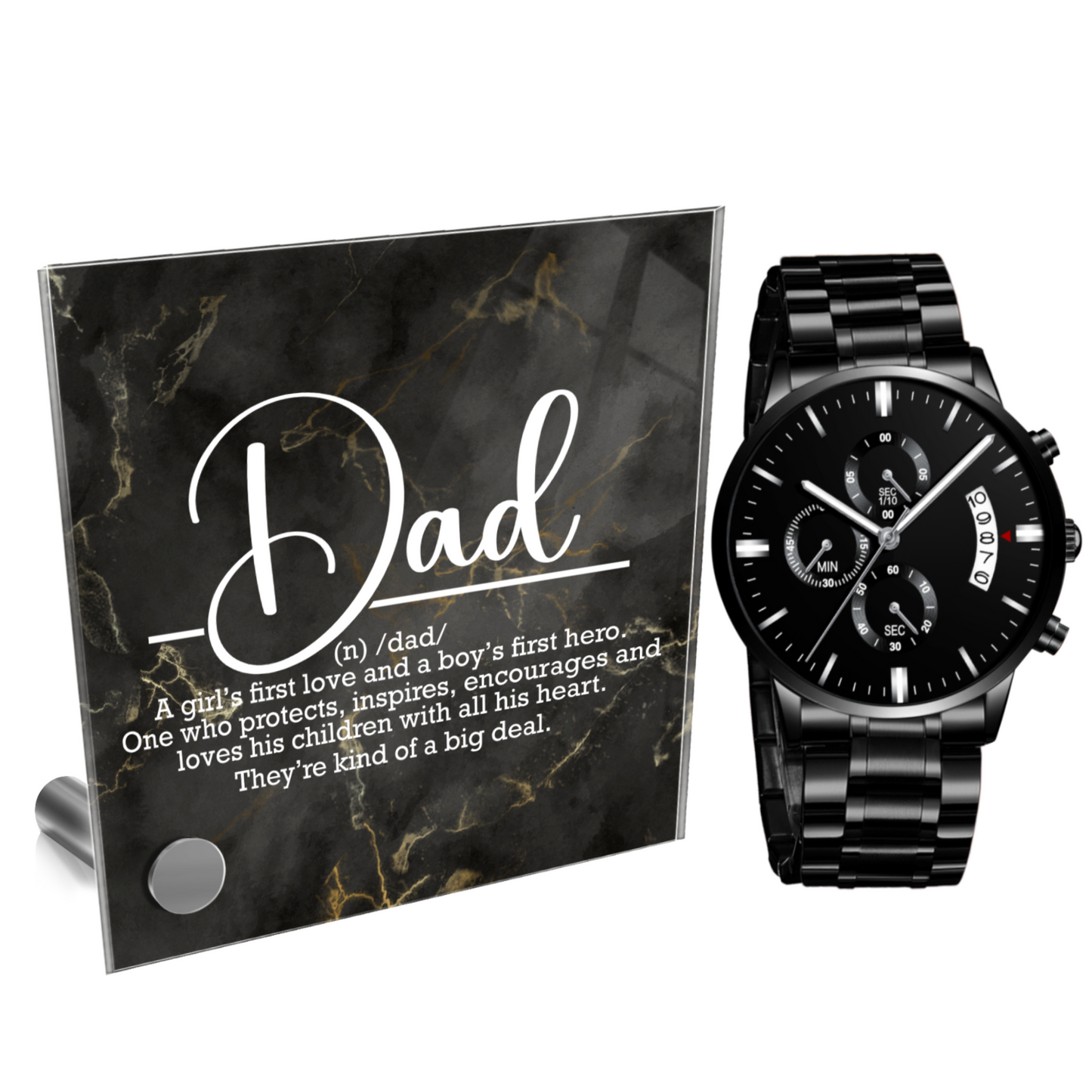 Dad Definition Father's Day Watch Gift With Message Plaque