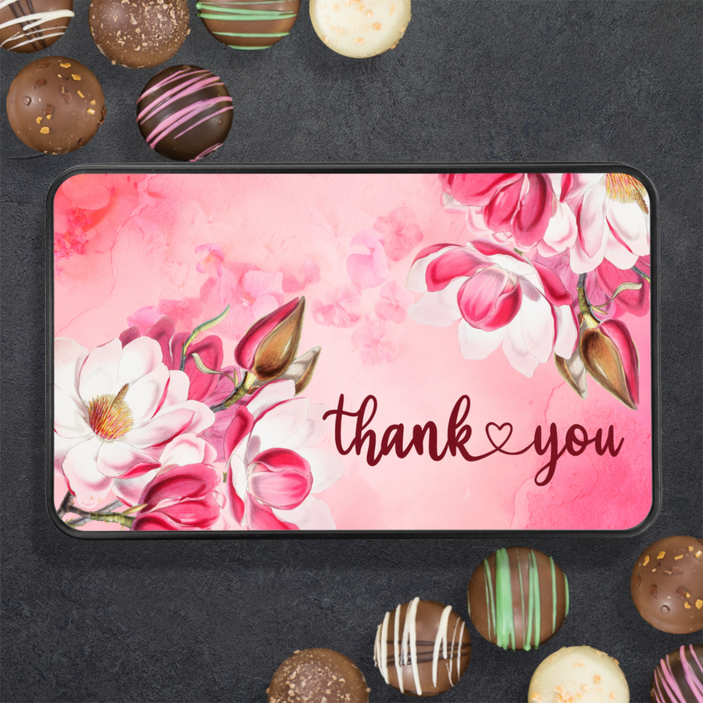 Gourmet Truffle Keepsake Tin - Thank You Floral Collection