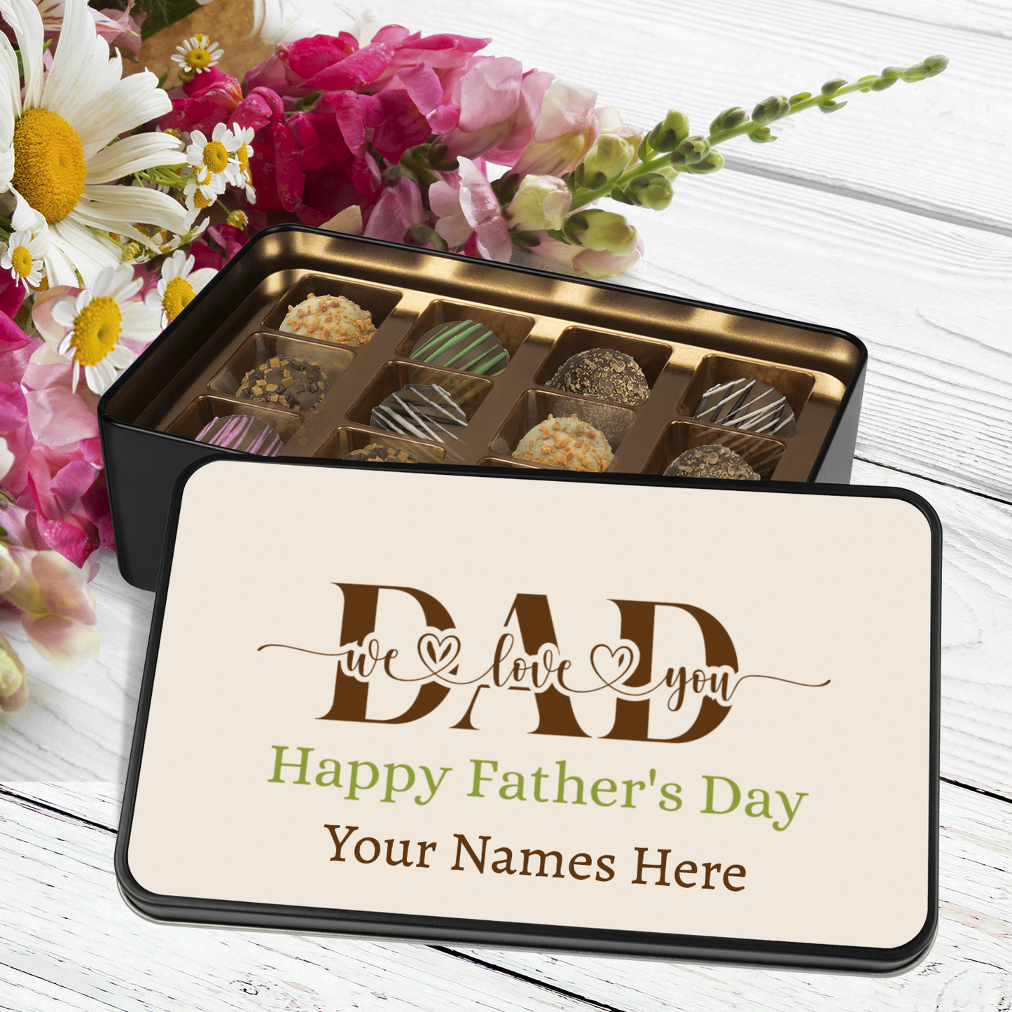 Personalized Father's Day Chocolate Truffles