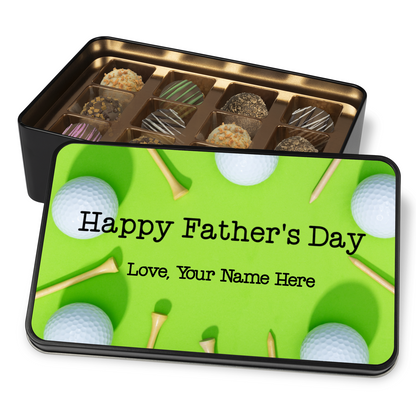 Personalized Chocolate Truffles Father's Day Golf Gift for Dad