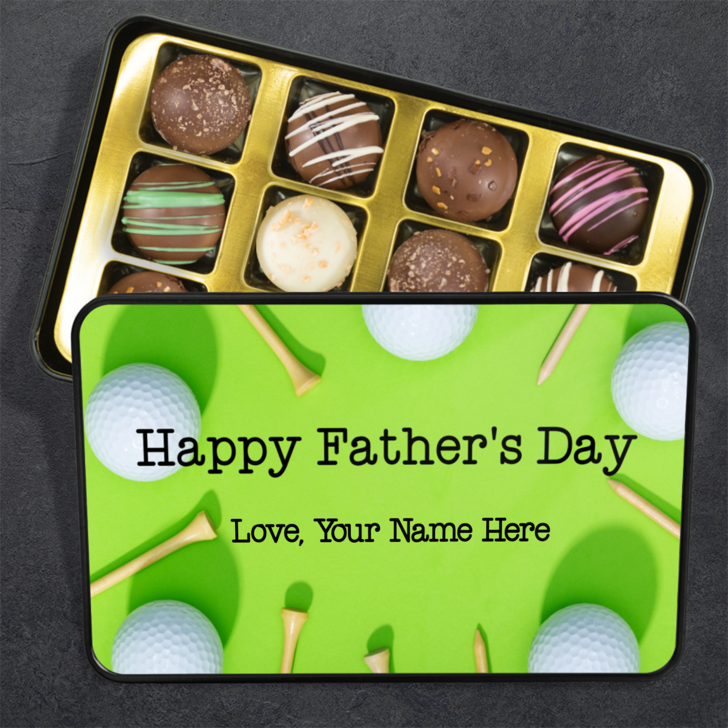 Personalized Chocolate Truffles Father's Day Golf Gift for Dad