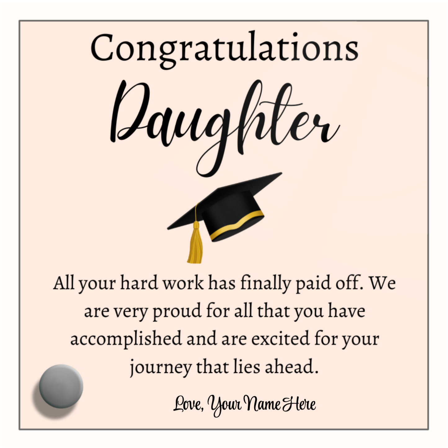 Personalized Lumenglass Plaque and Gold Wrist Watch Set - Congratulations to Our Amazing Daughter