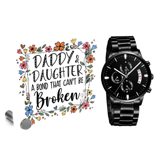 Daddy & Daughter: A Bond That Can't Be Broken" Watch and Lumenglass Message Set - Mardonyx