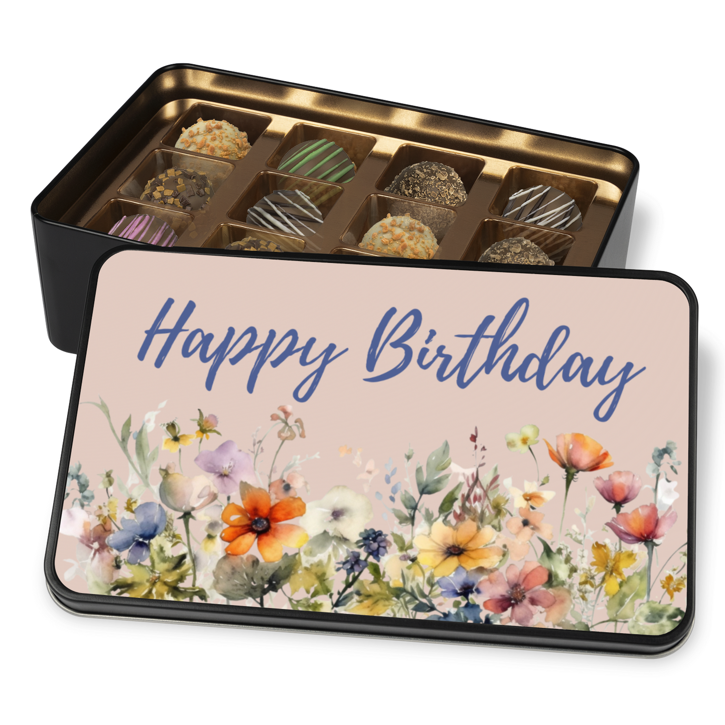 Wildflower Watercolor Happy Birthday Truffle Tin: A Special Keepsake