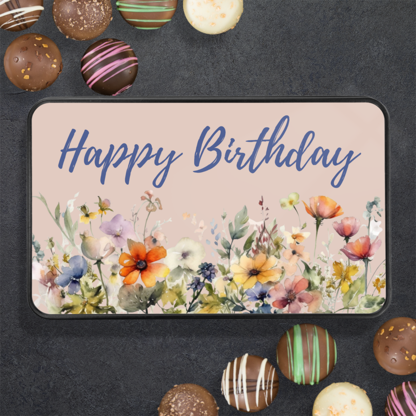 Wildflower Watercolor Happy Birthday Truffle Tin: A Special Keepsake