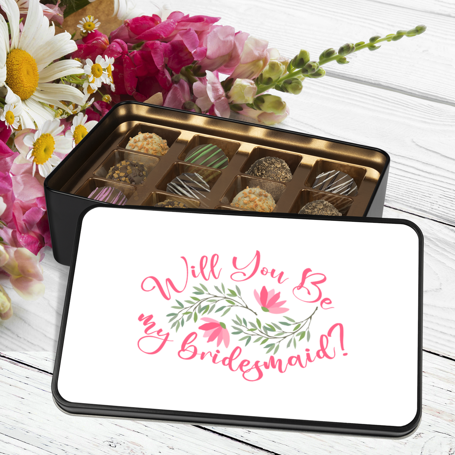 Bridesmaid Proposal Gift, Will You Be My Bridesmaid Chocolate Truffle Keepsake Gift Box