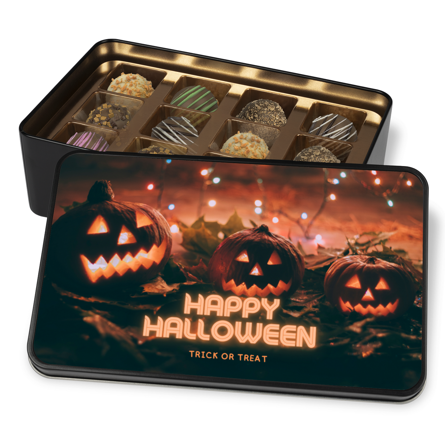 Trick or Treat Halloween Candy Gift Box, Chocolate Truffles - Mardonyx Candy