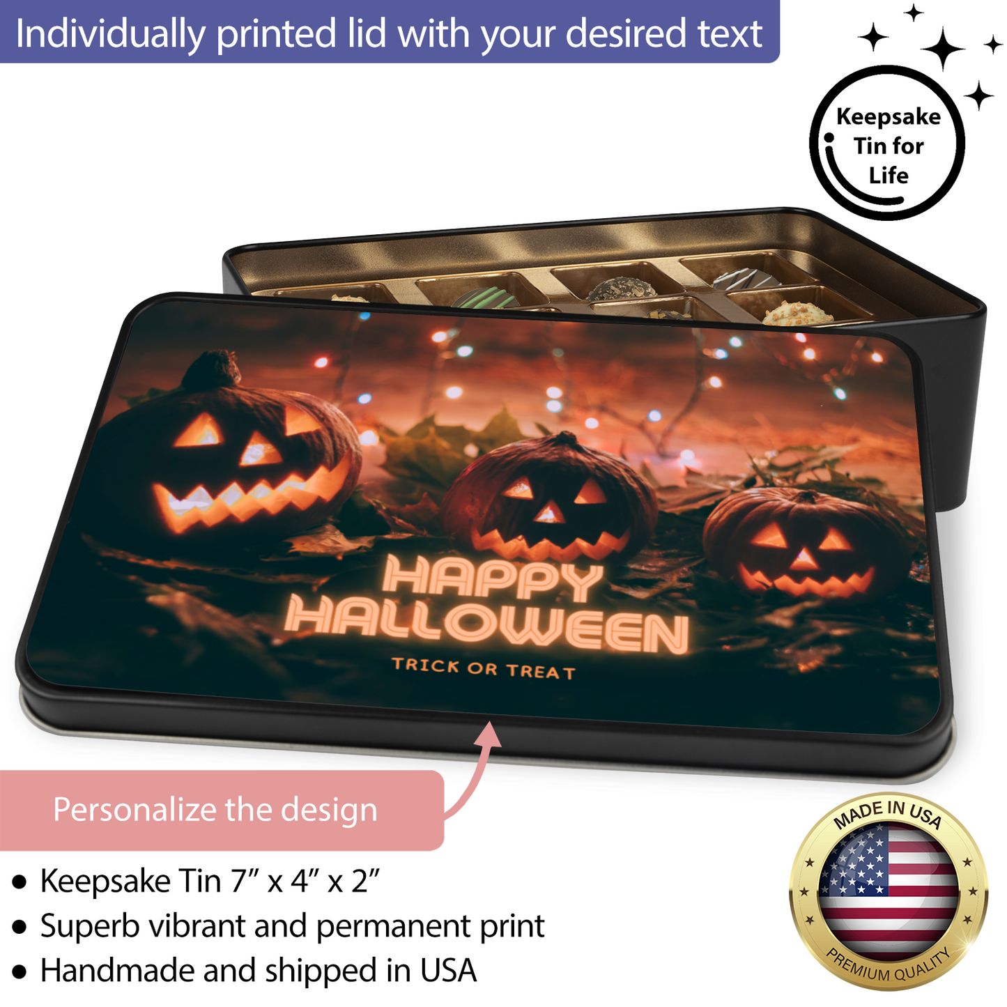 Trick or Treat Halloween Candy Gift Box, Chocolate Truffles - Mardonyx Candy