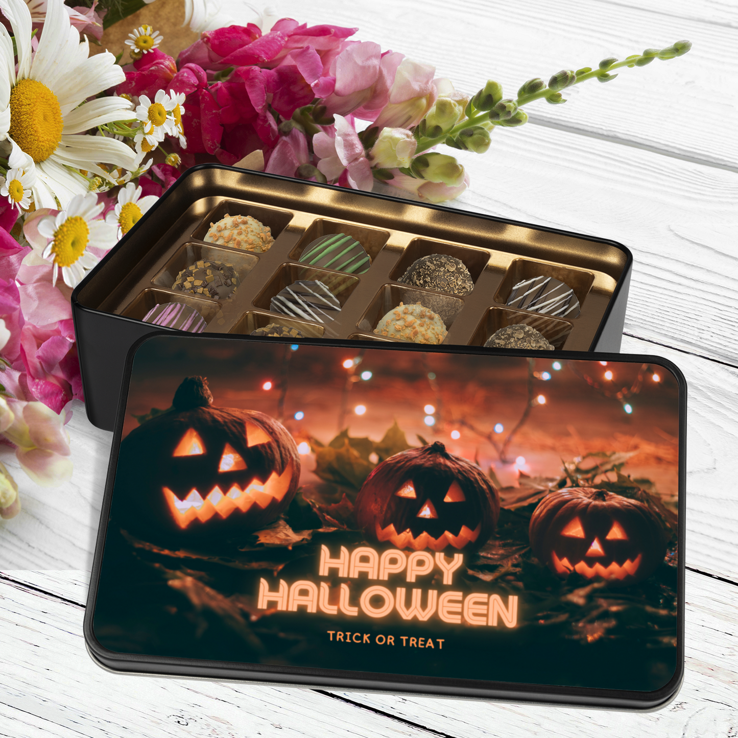 Trick or Treat Halloween Candy Gift Box, Chocolate Truffles - Mardonyx Candy