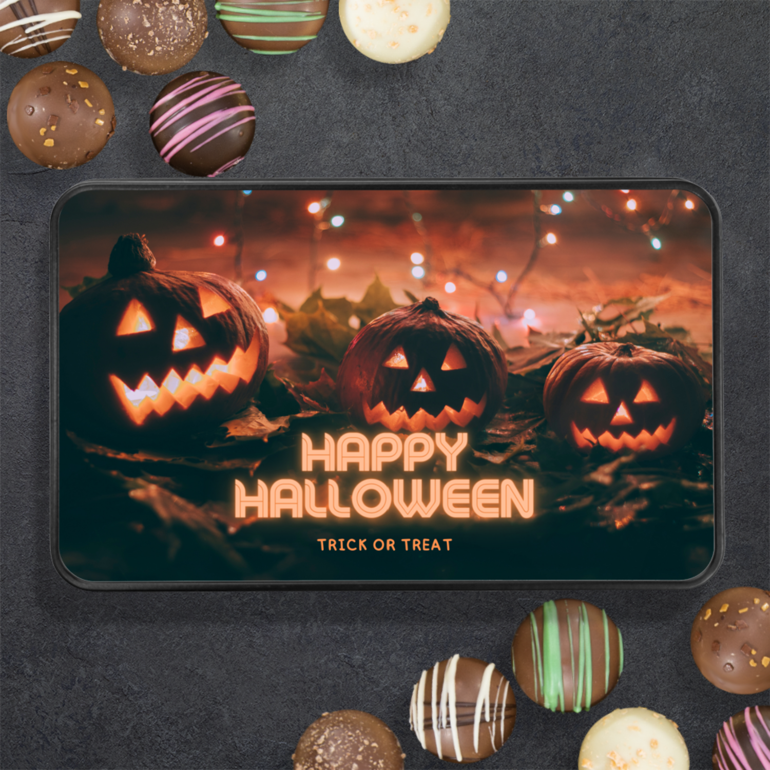 Trick or Treat Halloween Candy Gift Box, Chocolate Truffles - Mardonyx Candy