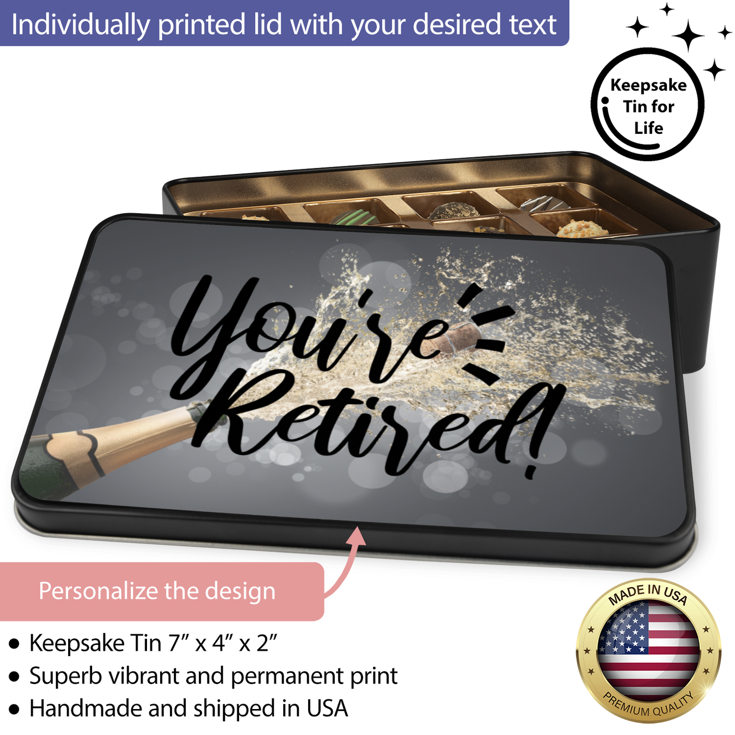 You're Retired Gift, Retirement Chocolate Truffle Gift Box