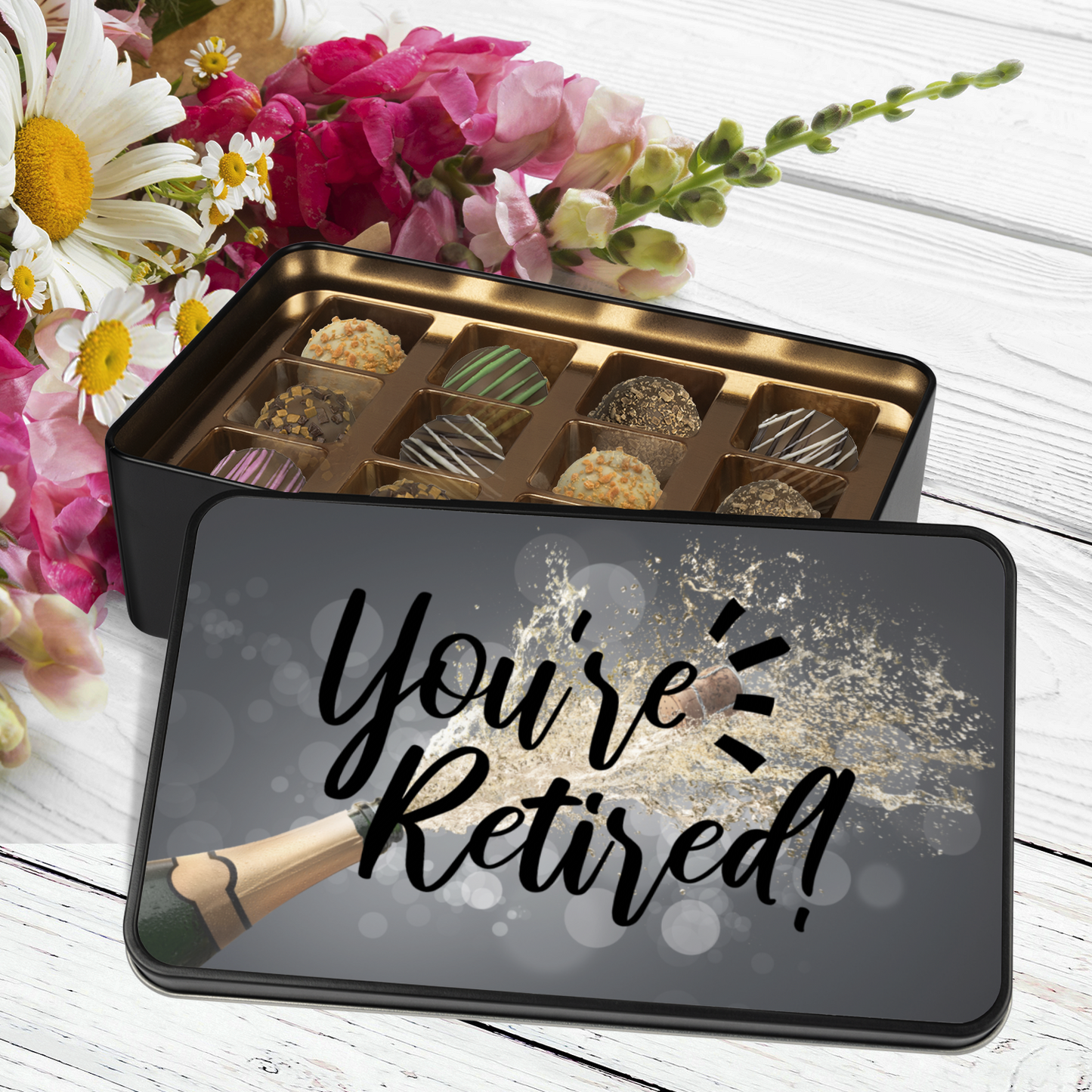 You're Retired Gift, Retirement Chocolate Truffle Gift Box