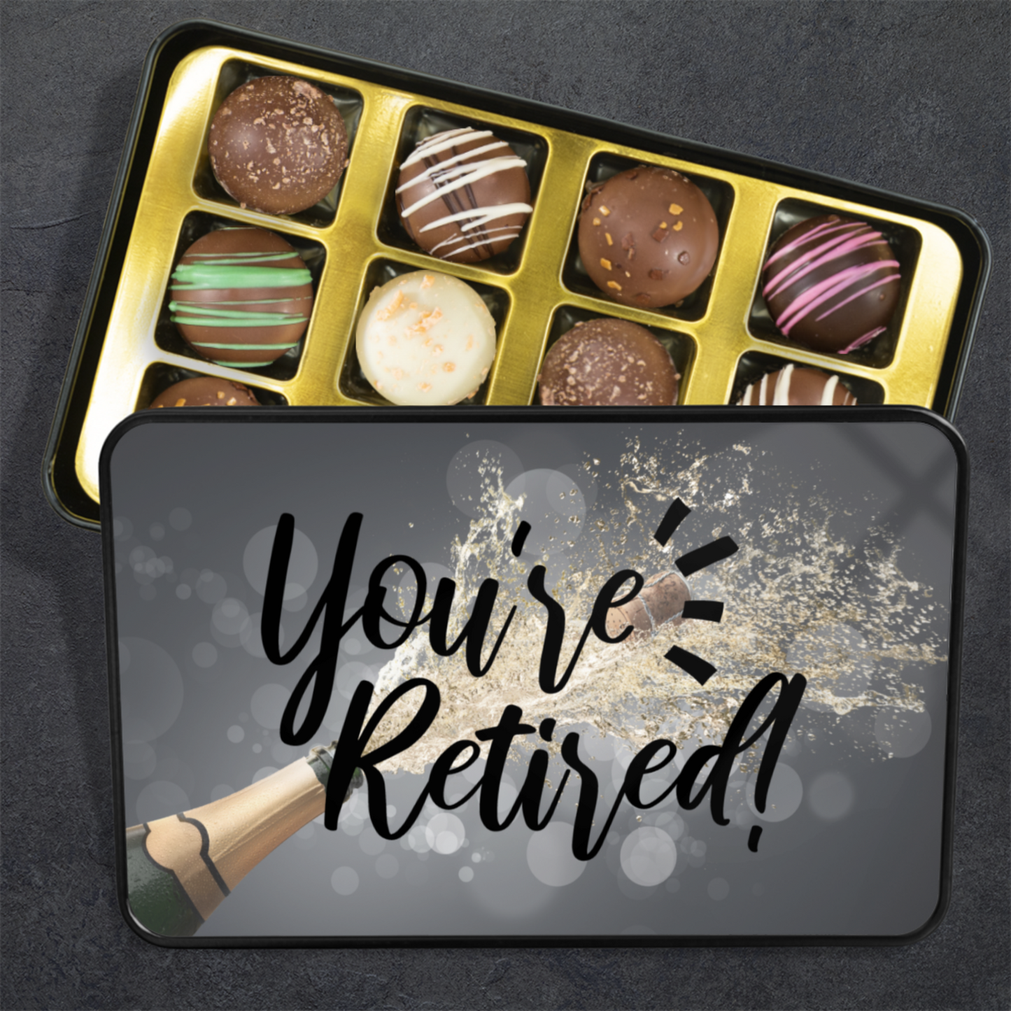 You're Retired Gift, Retirement Chocolate Truffle Gift Box