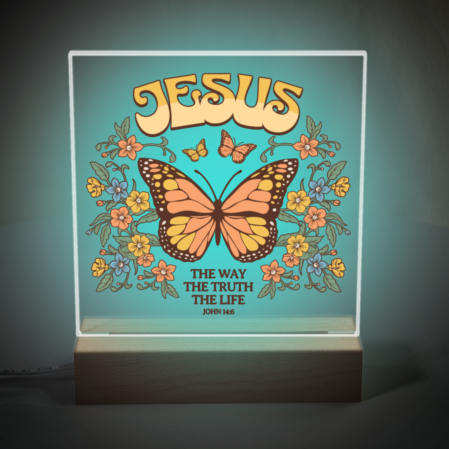 Christian Acrylic Square Plaque | The Way The Truth The Life | John 14:6 - Mardonyx