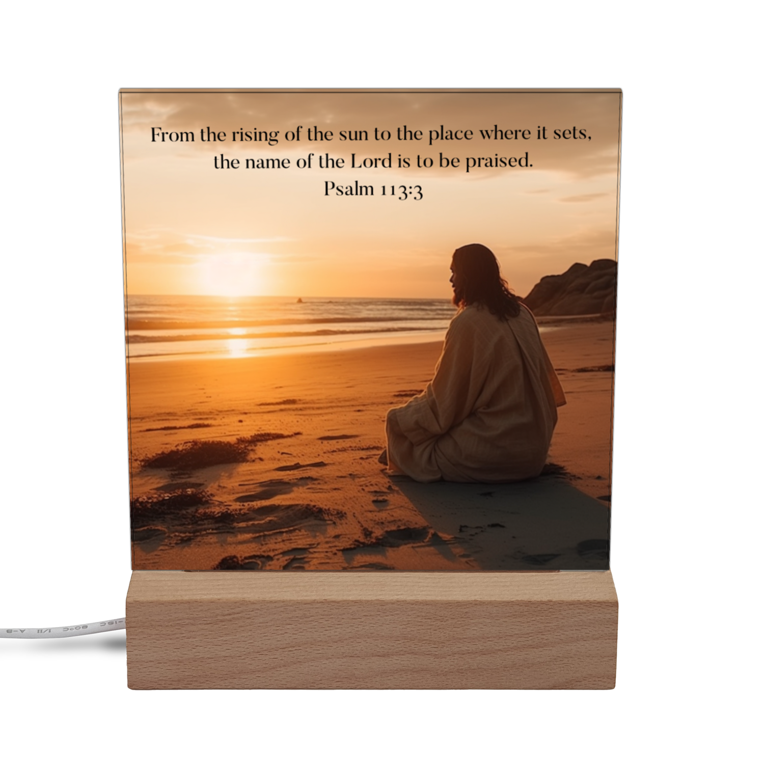 Christian Acrylic Square Plaque | From The Rising Sun To The Place Where It Sets | Psalm 113:3 - Mardonyx