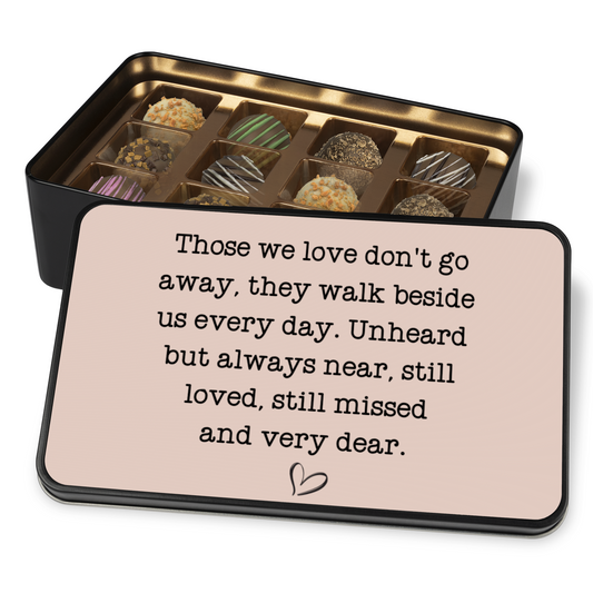 Chocolate Truffles Sympathy Gift, Bereavement Gift, Loss of Loved One Memorial Gift, Keepsake Tin - Mardonyx Candy
