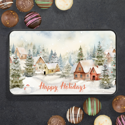 Christmas Happy Holidays Chocolate Truffles Gift Box, Christmas Keepsake, Chocolate Gift - Mardonyx Candy