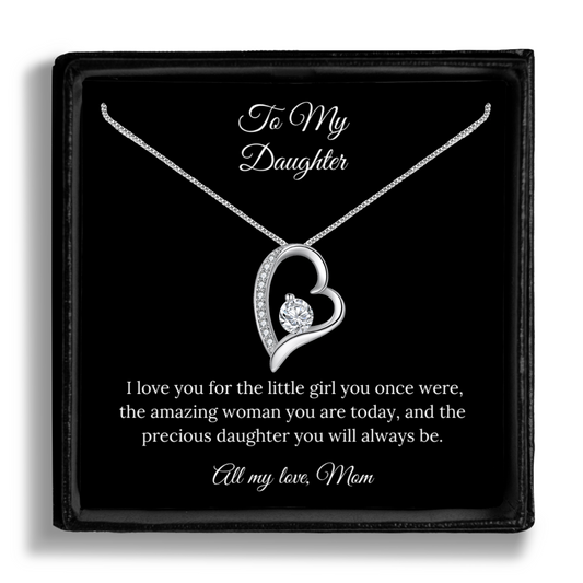 To My Daughter - Heart Necklace, Daughter Necklace, Gift For Daughter, Daughter Necklace, Daughter Gift From Mom