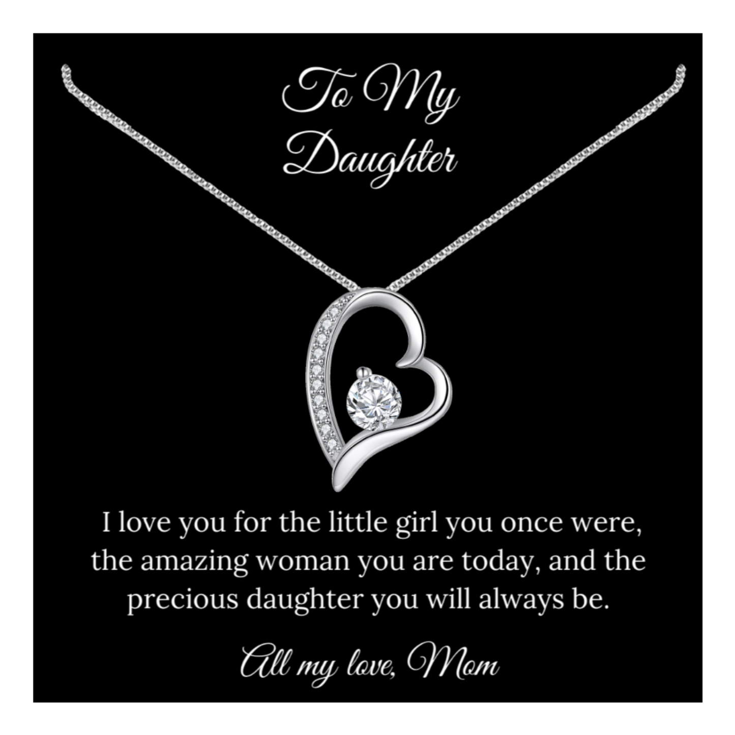 To My Daughter - Heart Necklace, Daughter Necklace, Gift For Daughter, Daughter Necklace, Daughter Gift From Mom - Mardonyx Jewelry