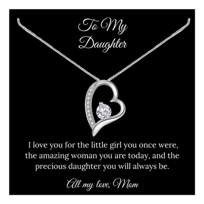 To My Daughter - Heart Necklace, Daughter Necklace, Gift For Daughter, Daughter Necklace, Daughter Gift From Mom - Mardonyx Jewelry