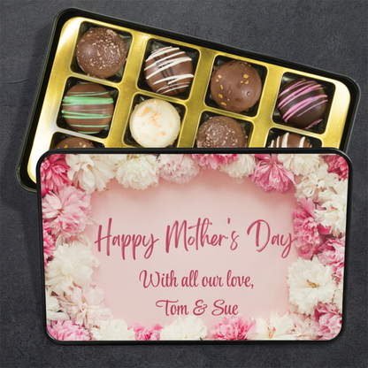 Personalized Mother's Day Chocolate Truffles and Keepsake Tin