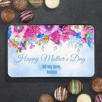 Personalized Mother's Day Chocolate Truffles in Keepsake Tin