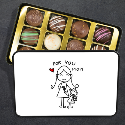 Mother's Day Chocolate Truffles Keepsake Tin, Gift for Mom