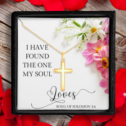 I Have Found The One My Soul Loves Gold Cross Christian Necklace - Song of Solomon