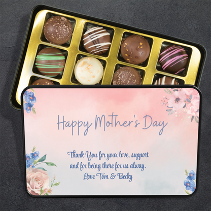 Personalized Mother's Day Chocolate Truffles Keepsake Tin