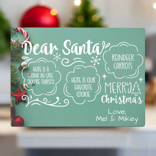 Custom Santa Tray, Christmas Eve Cookie Board, Milk and Cookies for Santa Plate, Personalized Christmas Eve Treats Tray