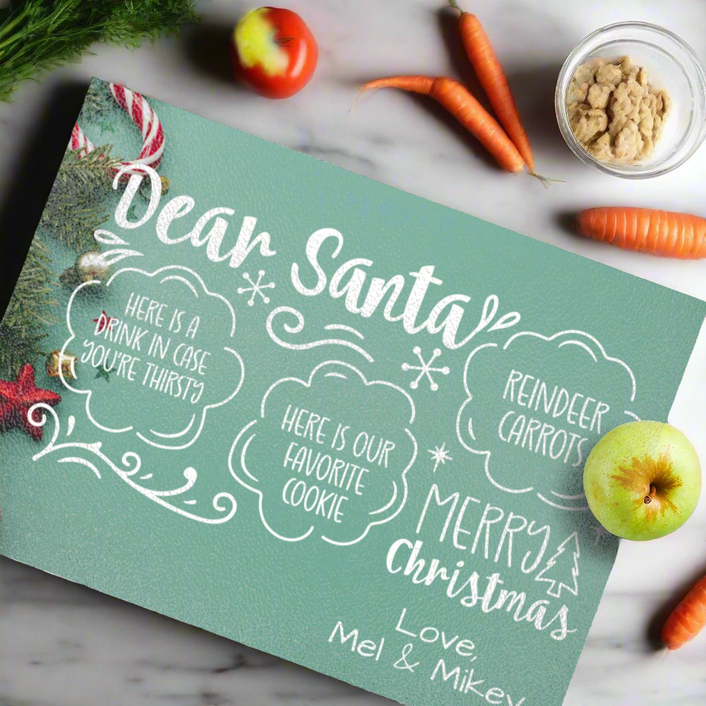 Custom Santa Tray, Christmas Eve Cookie Board, Milk and Cookies for Santa Plate, Personalized Christmas Eve Treats Tray