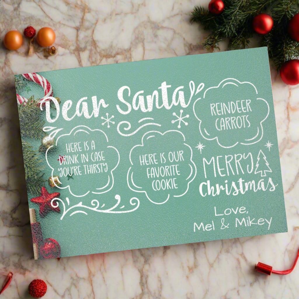 Custom Santa Tray, Christmas Eve Cookie Board, Milk and Cookies for Santa Plate, Personalized Christmas Eve Treats Tray