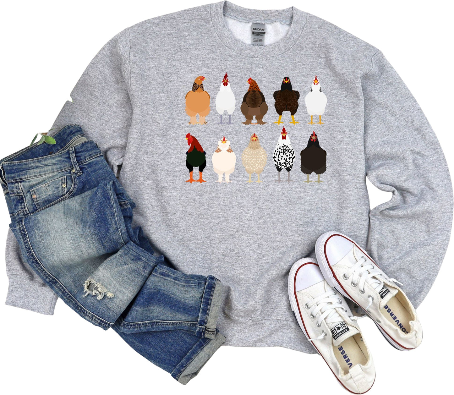 Women's Chicken Sweatshirt, Thanksgiving Sweatshirt