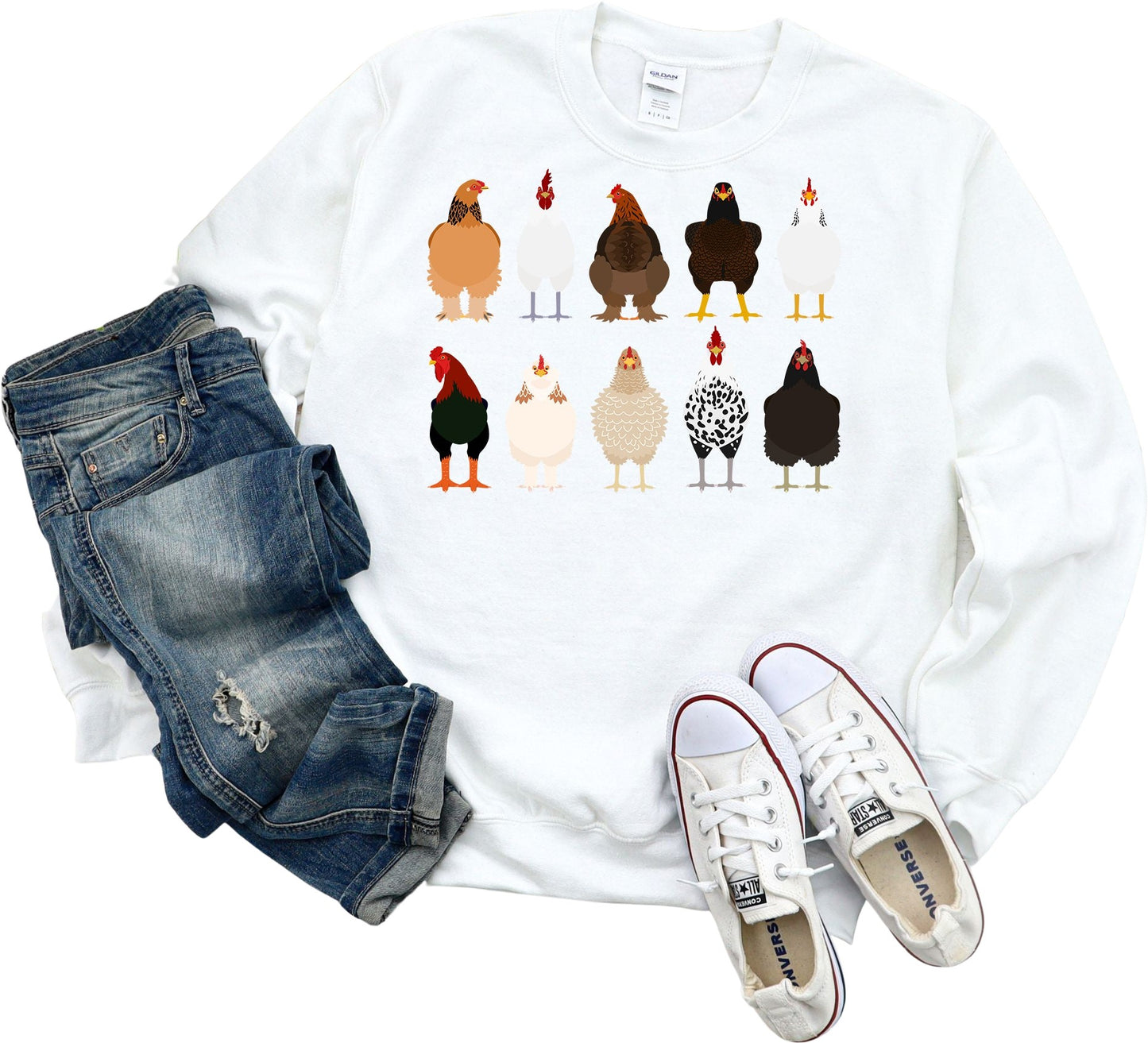 Women's Chicken Sweatshirt, Thanksgiving Sweatshirt