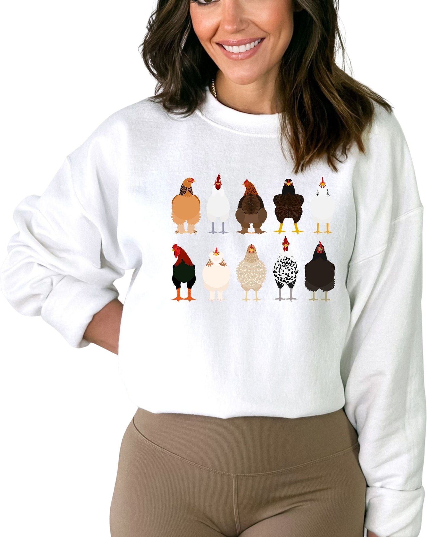 Women's Chicken Sweatshirt, Thanksgiving Sweatshirt