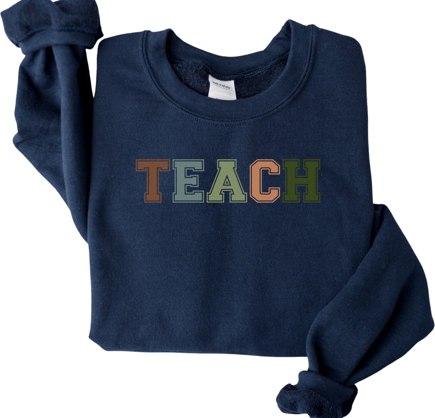 Collegiate Font Teacher Sweatshirt, Teach Elementary First Day Sweater