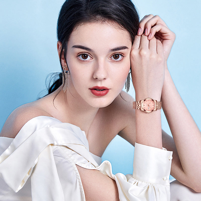 Personalized Lumenglass Plaque and Gold Wrist Watch Set - Congratulations to Our Amazing Daughter